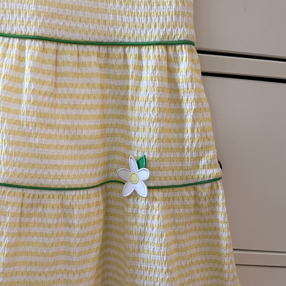 NWOT Florence Eiseman Yellow Seersucker Dress with White Peter Pan Collar - Picture 4 of 6